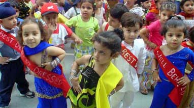 Tiny tots of Cherryfields Play School, Atam Nagar, at a dance party