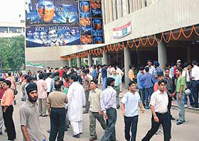 Heavy rush at Piccadily cinema hall in Sector 34 on the first day of screening of �Koi Mil Gaya� in Chandigarh on Friday. 