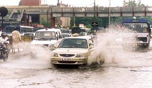The scene at ITO bridge after the downpour on Friday, a usual sight this monsoon.