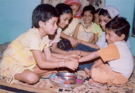 Rakhi, the festival of brothers and sisters was celebrated with traditional fervour here
