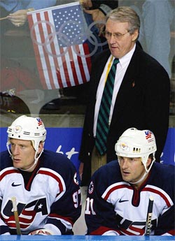 A 2002 file photo of former US Olympic ice-hockey coach Herb Brooks. Brooks was killed in a car accident near Minnesota on Monday