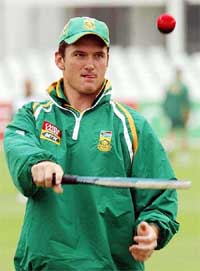South African captain Graeme Smith at a practice session at Trent Bridge, Nottingham