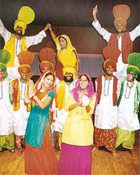 A bhangra performance during an Independence Day function at Tagore Theatre, Chandigarh