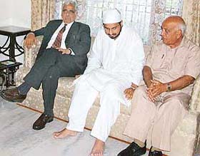 Mufti Mohammed Sayeed, Chief Minister of Jammu and Kashmir, at the residence of Group Capt J.S. Kahlon who died in an air crash in J&K, in SAS Nagar