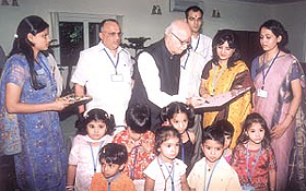 Children of Sapphire Nursery School at Deputy PM�s residence on the occasion of Raksha Bandhan.