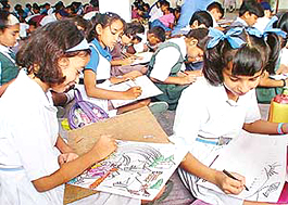 As many as 300 students of class IV and V from 30 schools in the city took part in an on-the-spot painting competition by Kandhari Beverages Limited 