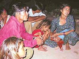 Grieving relatives of victim, Asrana who was strangled in Panchkula on Tuesday.