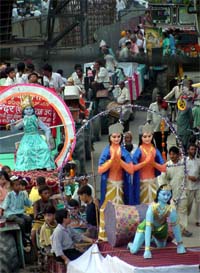 A Janmashtmi shobha yatra being taken out 