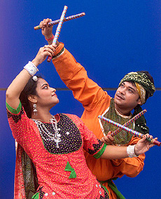 Artistes perform "Dandiya"