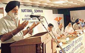 Justice Kuldip Singh presides over a national seminar on "The future of minorities in present Indian scenario"