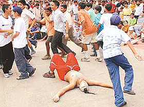 A play �No marks, no tension� by students of St John�s School, Sector 26, during CEVA�s 5th Children Community Theatre Festival in Sector 17, Chandigarh, on Tuesday. 