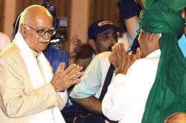 Deputy Prime Minister L.K. Advani and Haryana Chief Minister Om Prakash Chautala at the inaugural session of the two-day Inter-State Council meeting in Srinagar