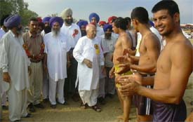 Dhurkot kabaddi team that won the Rs 31,000 Sukhvir Memorial Cup at the Kot Gangu Rai Rural Sports