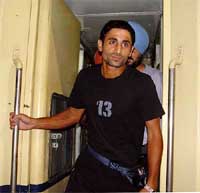 Indian hockey team member Prabjot Singh arrives at Amritsar railway station 