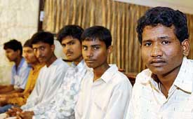 The six Pakistani boys, who strayed into India