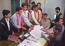 Students submit nomination papers at the Dean office in Shimla 