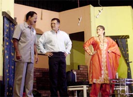 A scene from "Kamaal Karte Ho Aap Bhi", a play which was staged