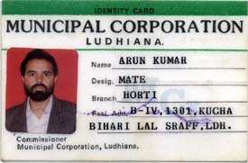 The original identity card of Arun Kumar