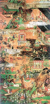 Painted scrolls of the Lotus Sutra at the Honko-Ji monastery (AD 1335)