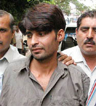 Suspected Lashkar-e-Toiba activist Abdul Karim at a police station after his arrest by the Delhi police