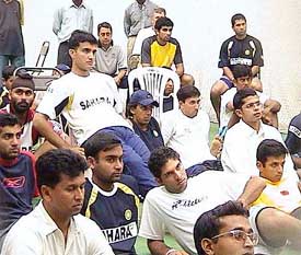 Indian cricketers at the ongoing probables' training camp listen to lectures on yoga
