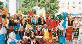 Dancers from Punjab who recently participated at folk festivals in Bulgaria, South Korea and France