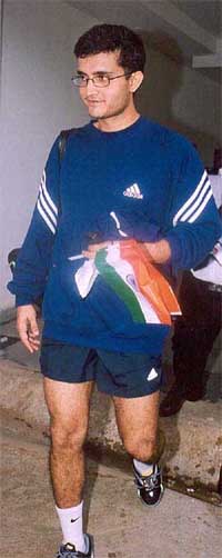 Indian skipper Saurav Ganguly at the preparatory camp in Bangalore