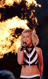 Singer Britney Spears performs on the National Mall