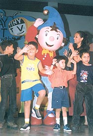 Children have fun with their favourite cartoon character, Noddy, in the Capital on Sunday.
