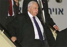 Israeli Prime Minister Ariel Sharon arrives