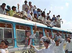 Haryana Youth Congress volunteers led by All-India Youth Congress President Randeep Singh Surjewala court arrest in Chandigarh