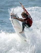 Australia's Taj Burrow surfs to finish second in the Boost Mobile Pro at Lower Trestles, California