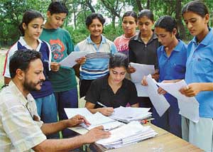 Athletes from different parts of the country get themselves registered for selection trials 