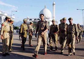 Jammu and Kashmir government strengthened security around Hazratbal Shrine in Srinagar
