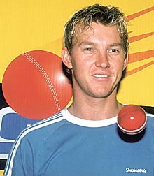 Timex brand ambassador and Australian speedster Bret Lee at a press conference in the Capital on Wednesday