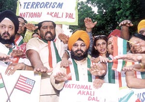 On the eve of second anniversary of the attack on World Trade Centre, activists of National Akali Dal took out a peace march at Jantar Mantar in the Capital on Wednesday. 