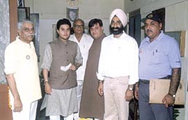 Scindia Club India president Dr S. S. Sareen with chief patron Jyotiraditya Scindia, secretary Baljeet Joban and BCCI joint secretary Jyoti Bajpayee after the election of the office-bearers of the club.