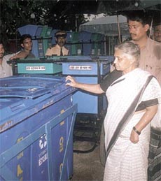 Chief Minister Sheila Dikshit at a Bhagidari workshop on garbage segregation in the Capital