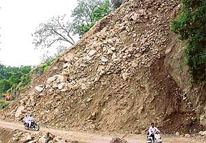 The widening of roads in Morni has disrupted the fragile ecology 
