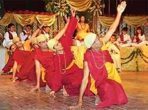 A lama wedding being enacted at Teacher�s Day celebrations 