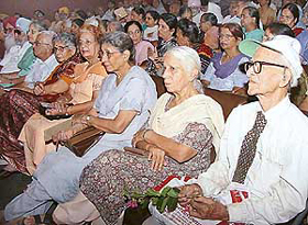 Senior citizens at a function held at Government Museum Art Gallery in Sector 10, Chandigarh, on Saturday.