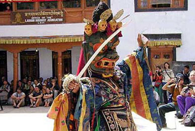 Local artists perform at the Leh Festival in Leh on Friday