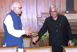 Deputy Prime Minister L. K. Advani with Jammu and Kashmir Chief Minister Mufti Mohammed Sayeed in New Delhi 
