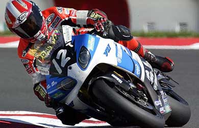 Christophe Gogan of France rides his Yamaha YZF-R7 bike during the 67th Endurance Bol d'Or motorcycling race 