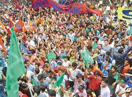 A rowdy open house in progress during campaigning