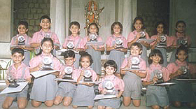 Birla Vidya Niketan kids sitting pretty with their awards.