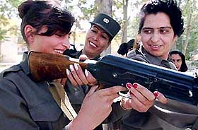 A weapon-training class for women in Kabul