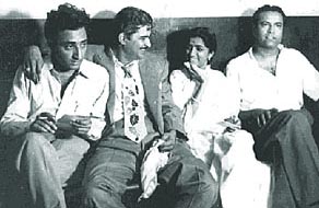 Lata Mangeshkar with G.M. Durani and C. Ramchandra.