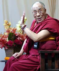 The Dalai Lama conducts a lecture in New York's Central Park 