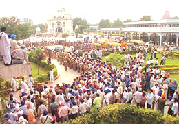 A bird�s eye view of the Gurdwara Rakab Gunj complex, where the DSGMC executive election was held on Wednesday.